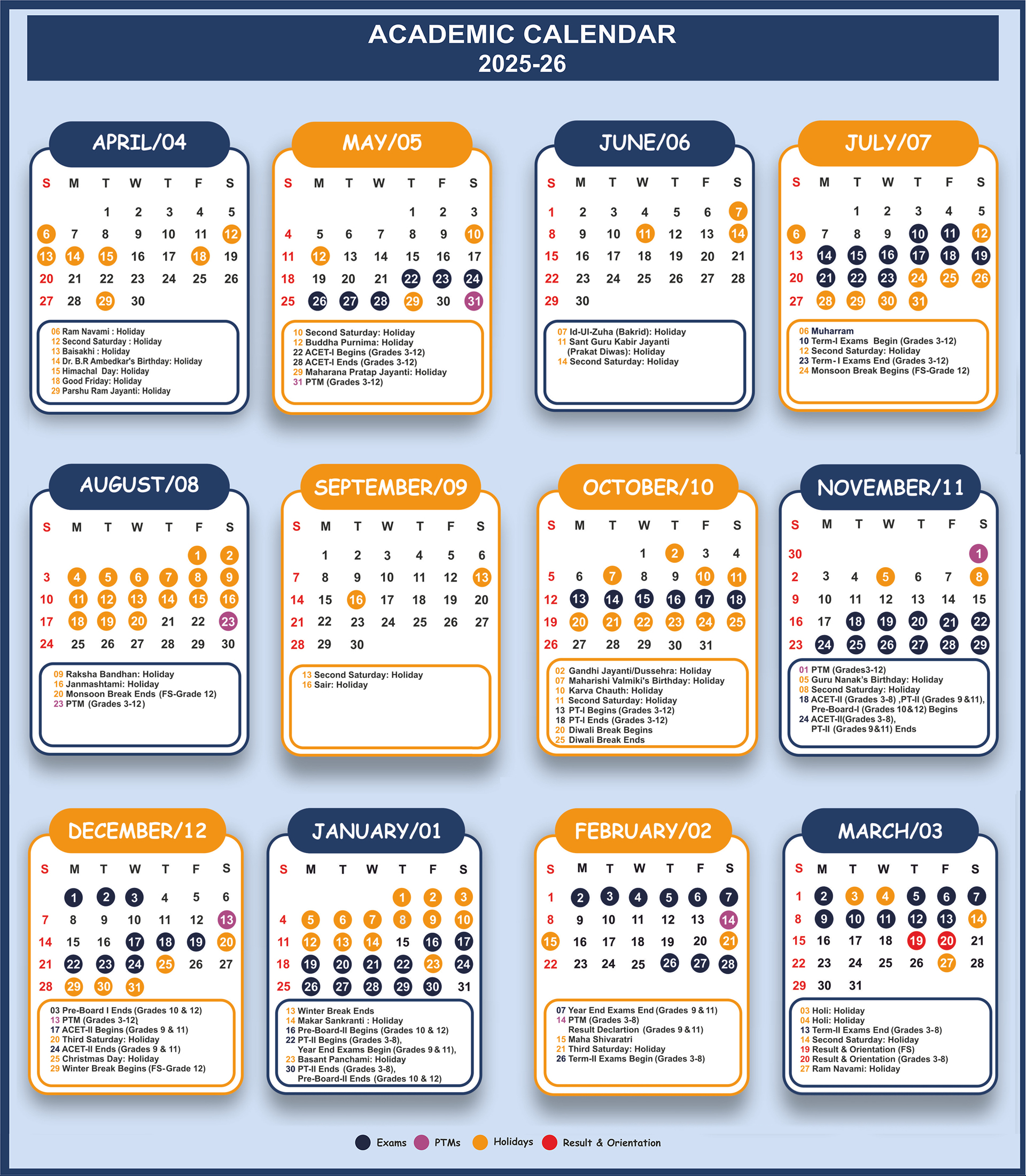 School Calendar Cambridge International School Palampur